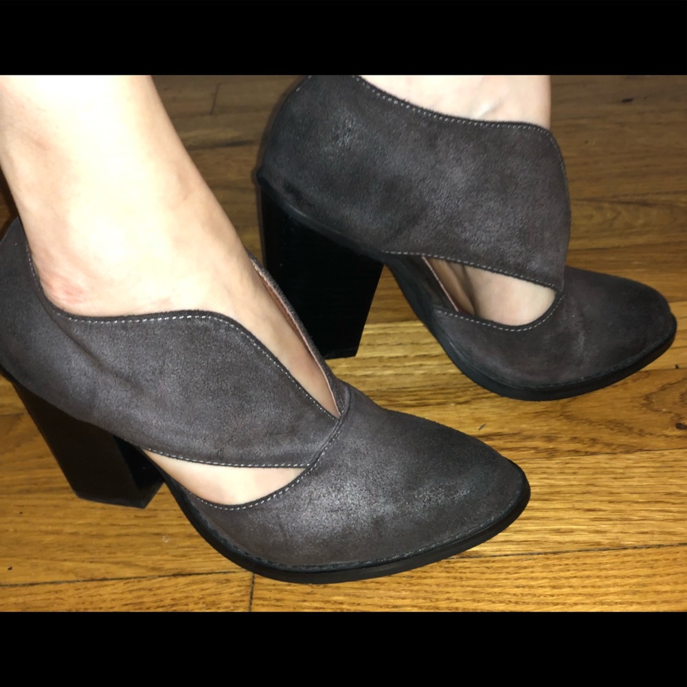 Jeffrey Campbell + Free People Deep V Grey Heels